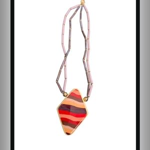 Vibrant Striped Pendant Necklace